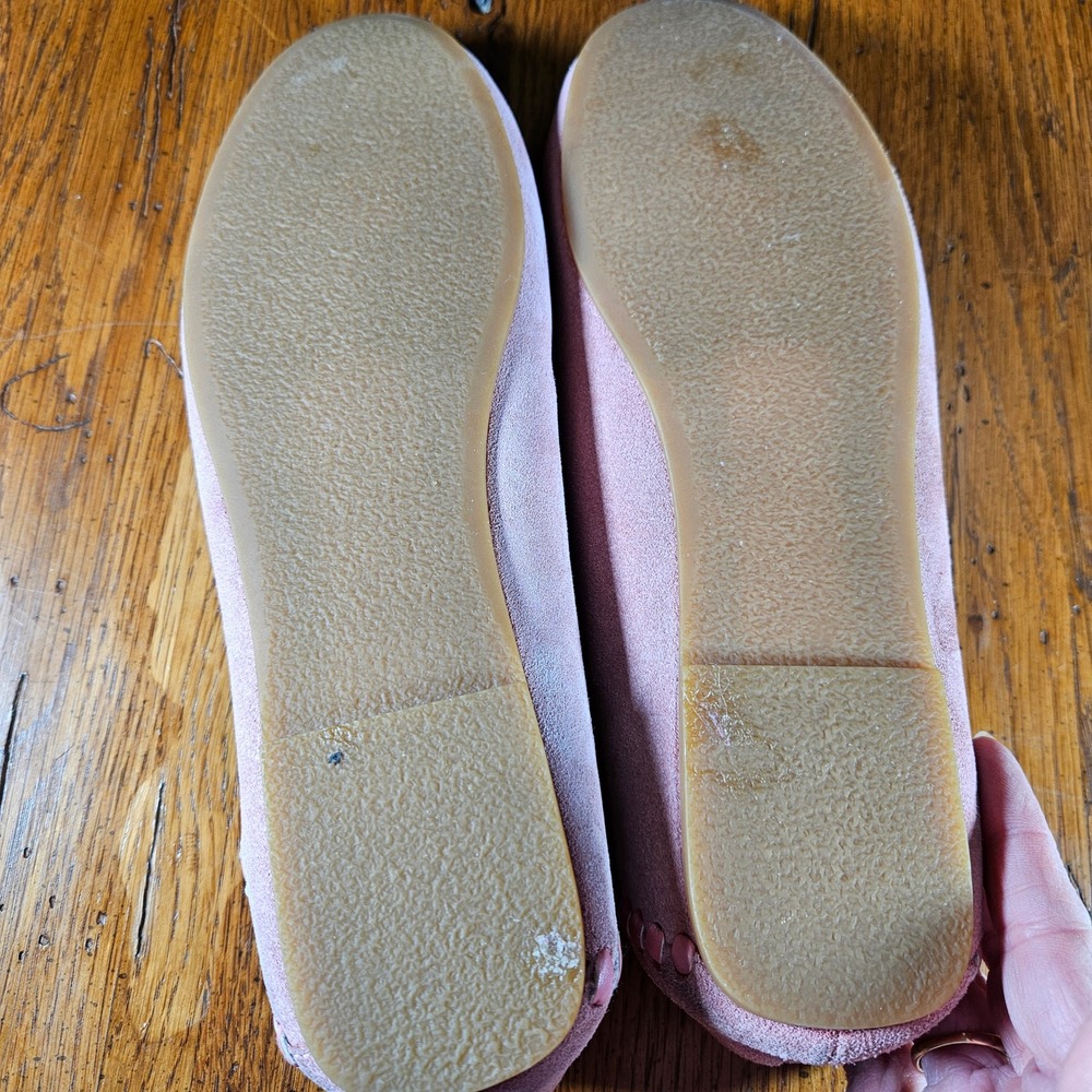 Jack Rogers Millie Pink Suede Shearling Lined Moccasin Slippers‎ Women's Sz 8.5B - Picture 8 of 8